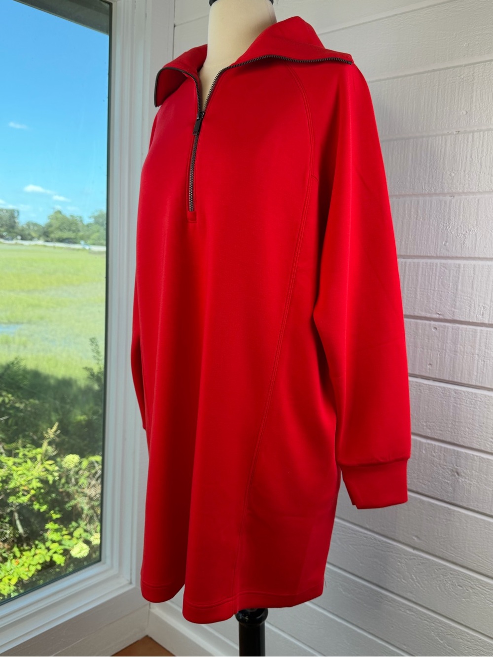 SPANX AirEssentials Half Zip Dress Large Red NWT long sleeve - Picture 9 of 16